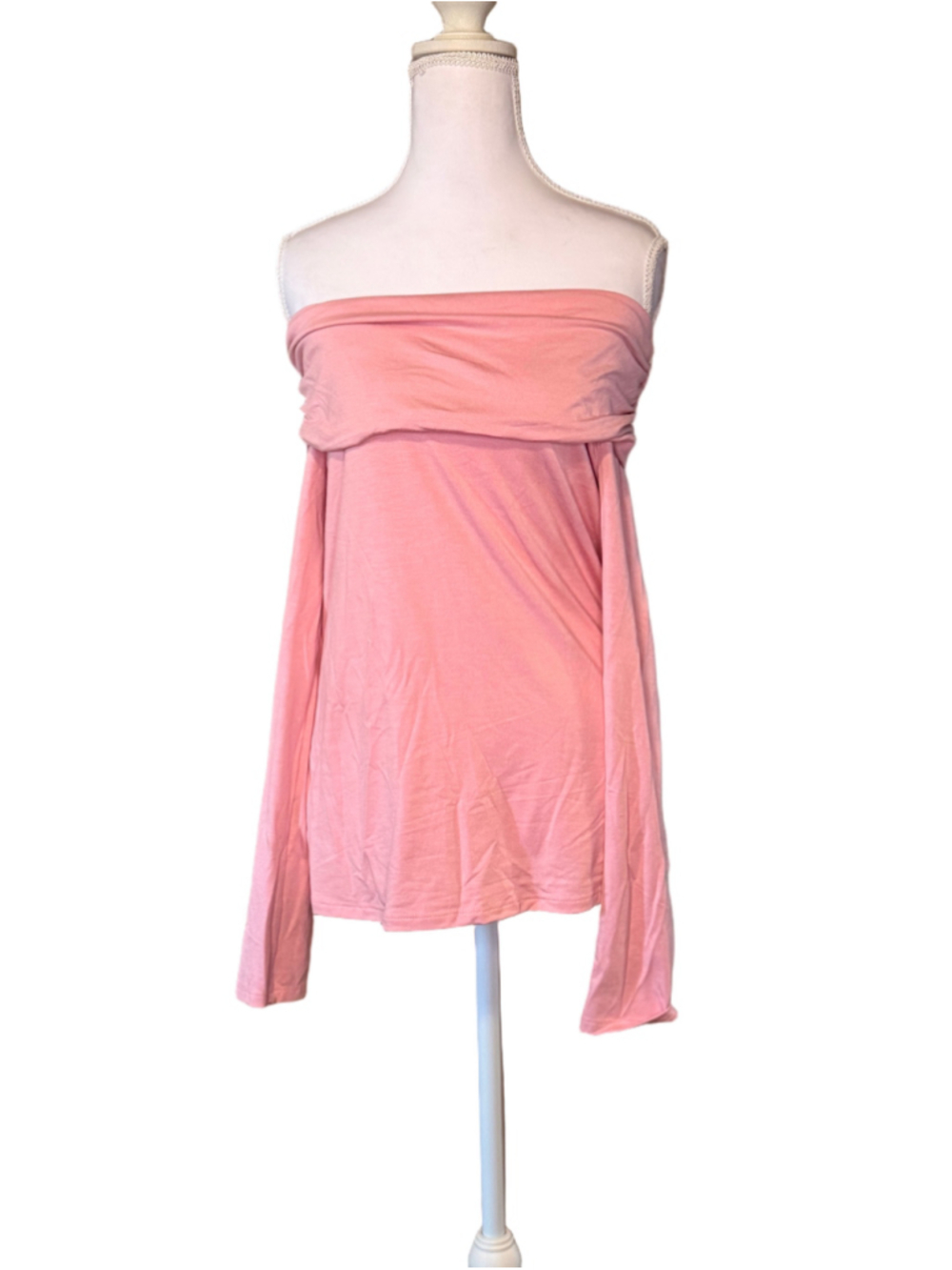 Maurices NWT Pink Off Shoulder Foldover Long Sleeve Top Size M